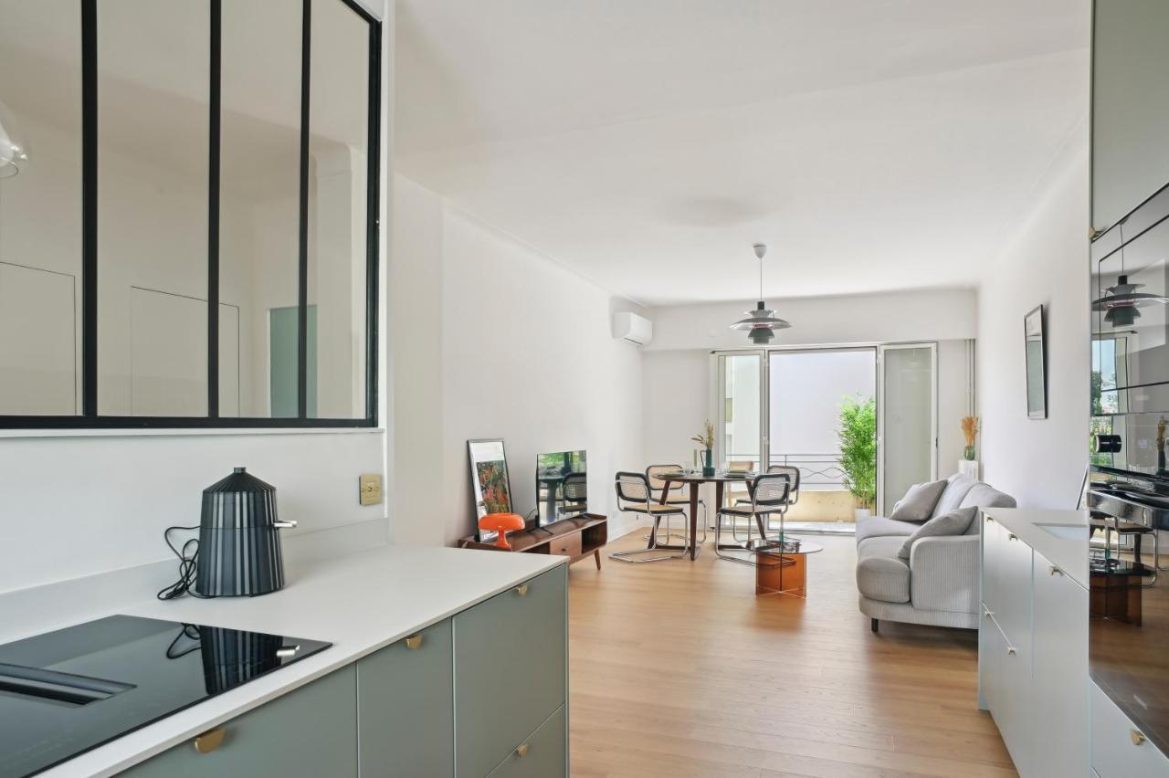 Designer Flat, Luxurious, Close From Palais, Terrasse, Private Garage, Air Conditoning คานส์ ภายนอก รูปภาพ